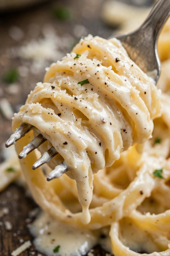 Easy Chicken Alfredo Pasta Recipe (Ready in 30 Minutes) 4 a fork twirling pasta coated in creamy Alfredo sauce