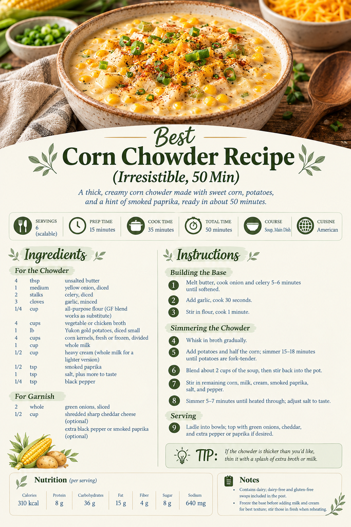 corn chowder recipe card 1