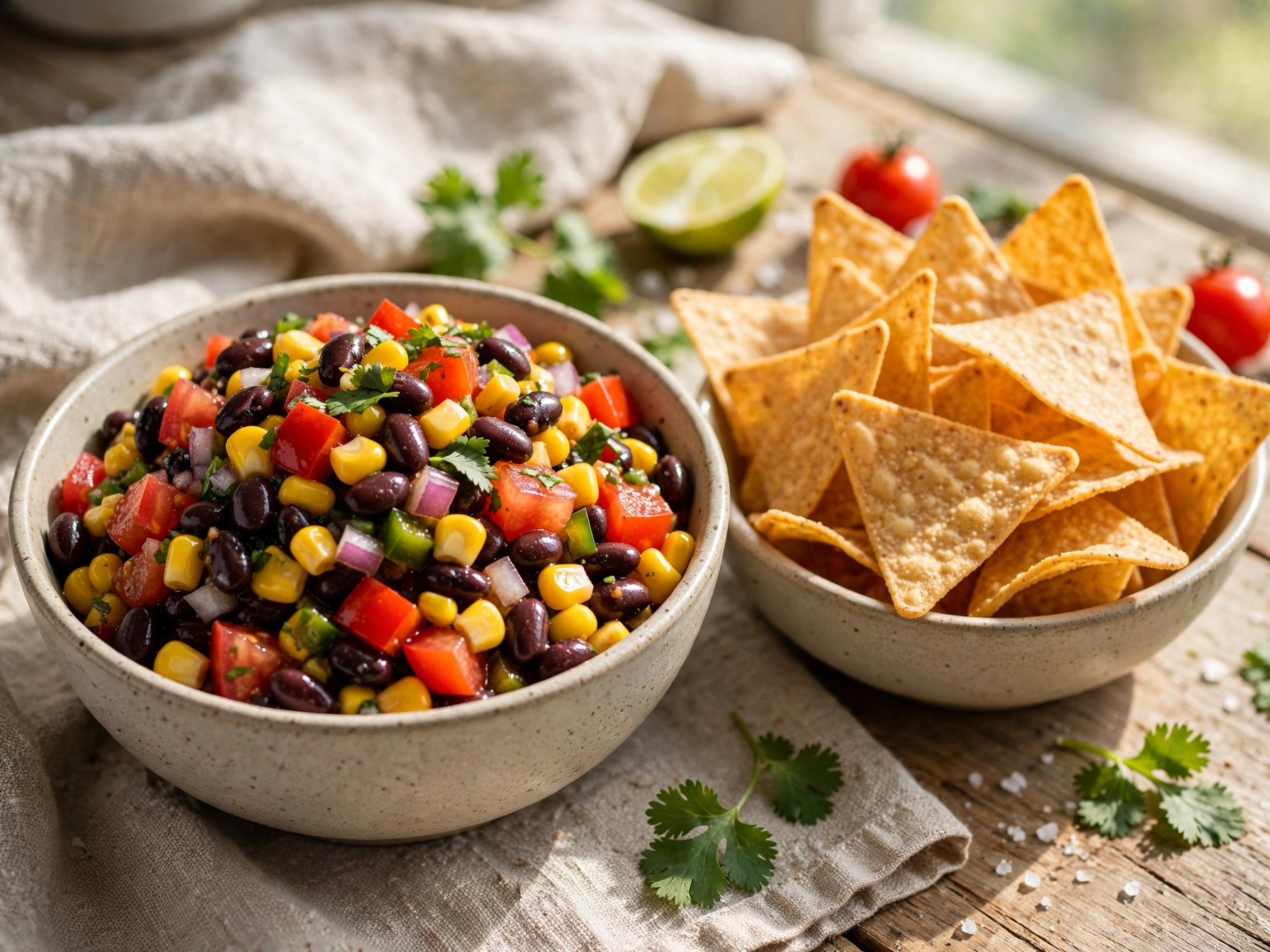 easy cowboy caviar recipe with tortilla chips