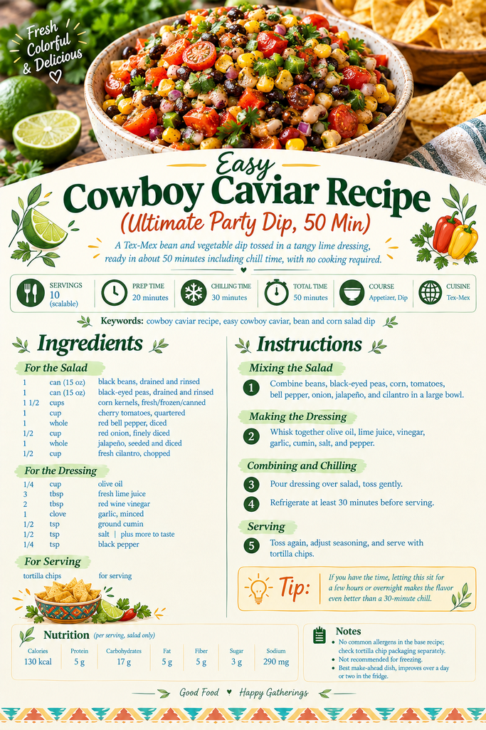 cowboy caviar recipe card