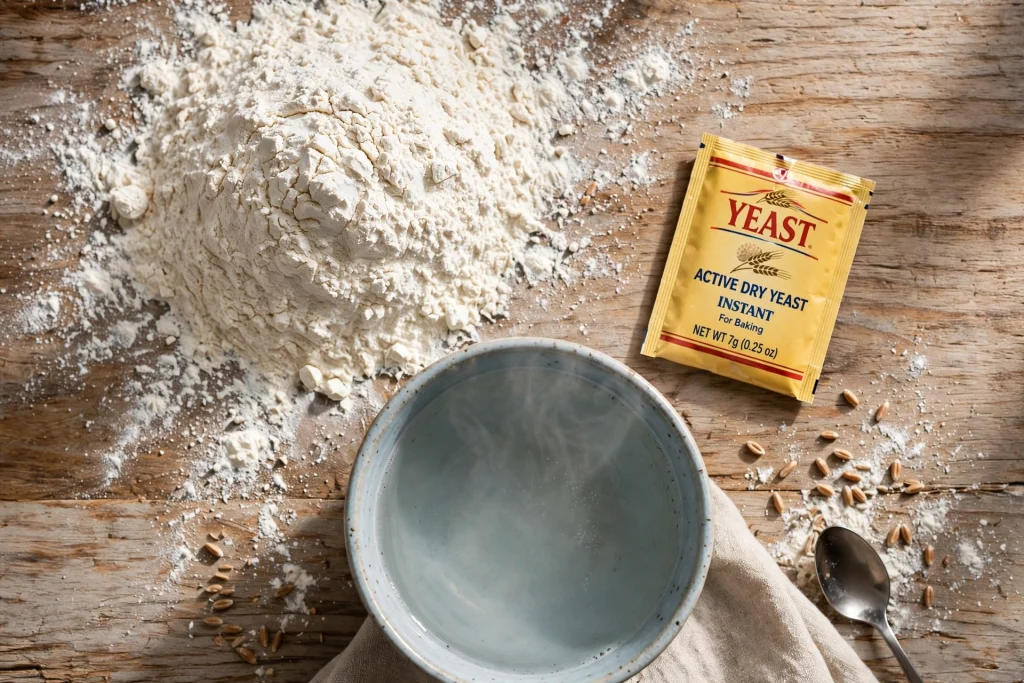 Foolproof Pizza Dough Recipe (Homemade, 105 Min) 2 mise en place for homemade pizza dough recipe