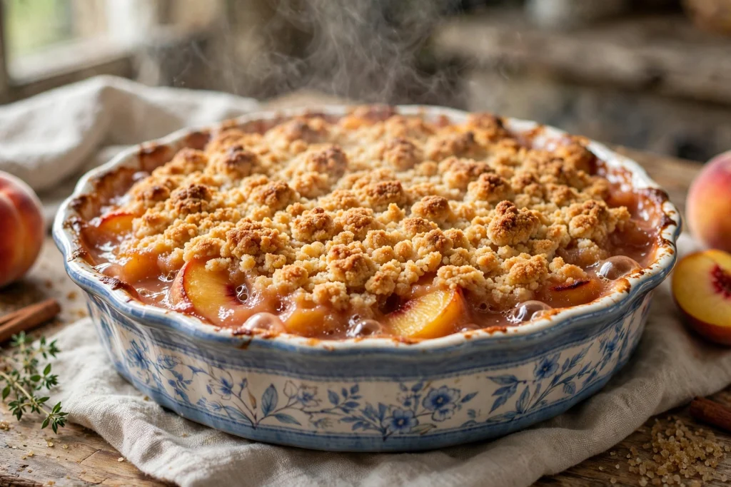 Perfect Peach Cobbler Recipe (Easy, 60 Min) 4 baked easy peach cobbler recipe with golden top