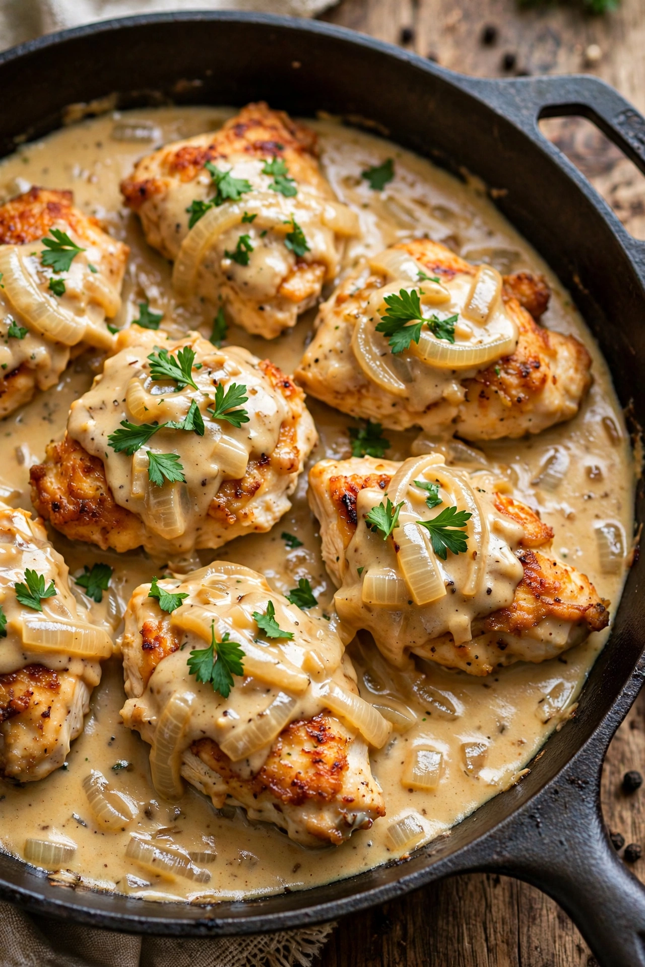 Ultimate Smothered Chicken Recipe (55-Minute Comfort Food) 2 smothered chicken finished