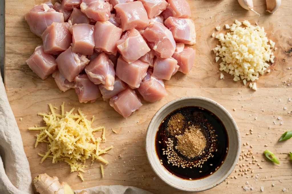 Best Teriyaki Chicken Recipe (Irresistible, 30 Min) 2 mise en place for teriyaki chicken recipe