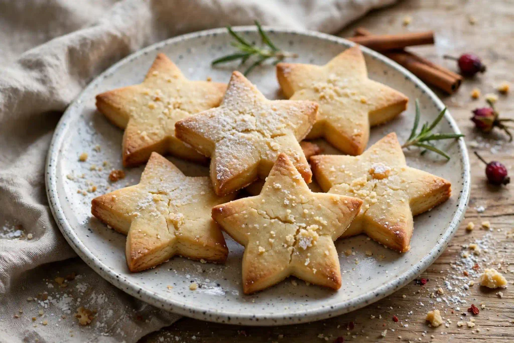 shortbread cookies recipe arranged on a plate 