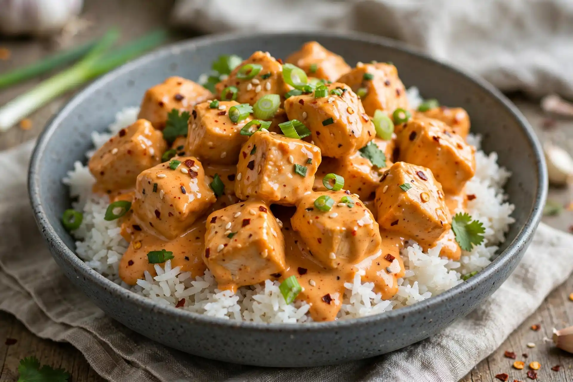 Easy Ultimate Bang Bang Chicken Recipe With a Sauce You'll Want on Everything (35 Min) 5 bang-bang-chicken-recipe-served-