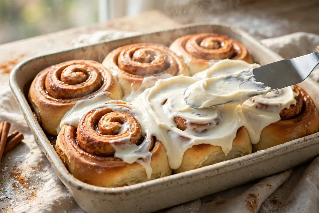 Foolproof Homemade Cinnamon Rolls That Fill Your Kitchen With Warmth (140 Min) 5 cream cheese icing on homemade cinnamon rolls