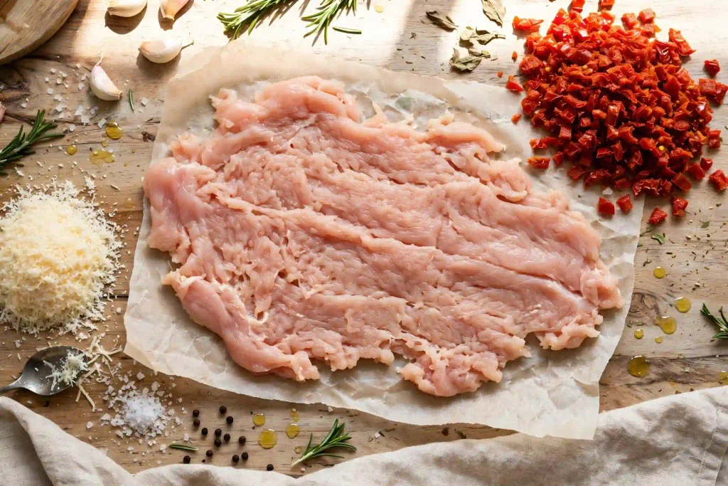 mise en place for marry me chicken recipe