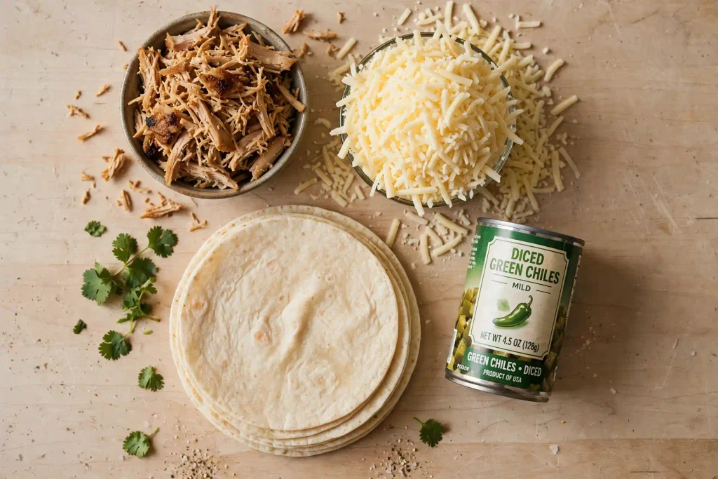  mise en place for white chicken enchiladas recipe